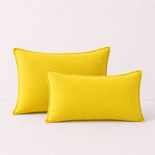 Solid Color Throw Pillow Cover Velvet - Yellow