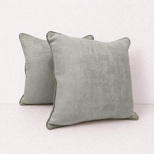 Silver Velvet Pillow Cover Set