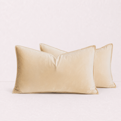 Plush Velvet Throw Pillow Cover - Beige