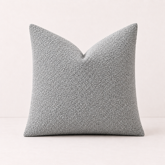 Soft Tufted Tassel Pillow Cover - Grey