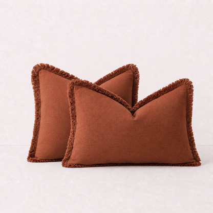 Soft Tassel Throw Pillow Cover - Orange