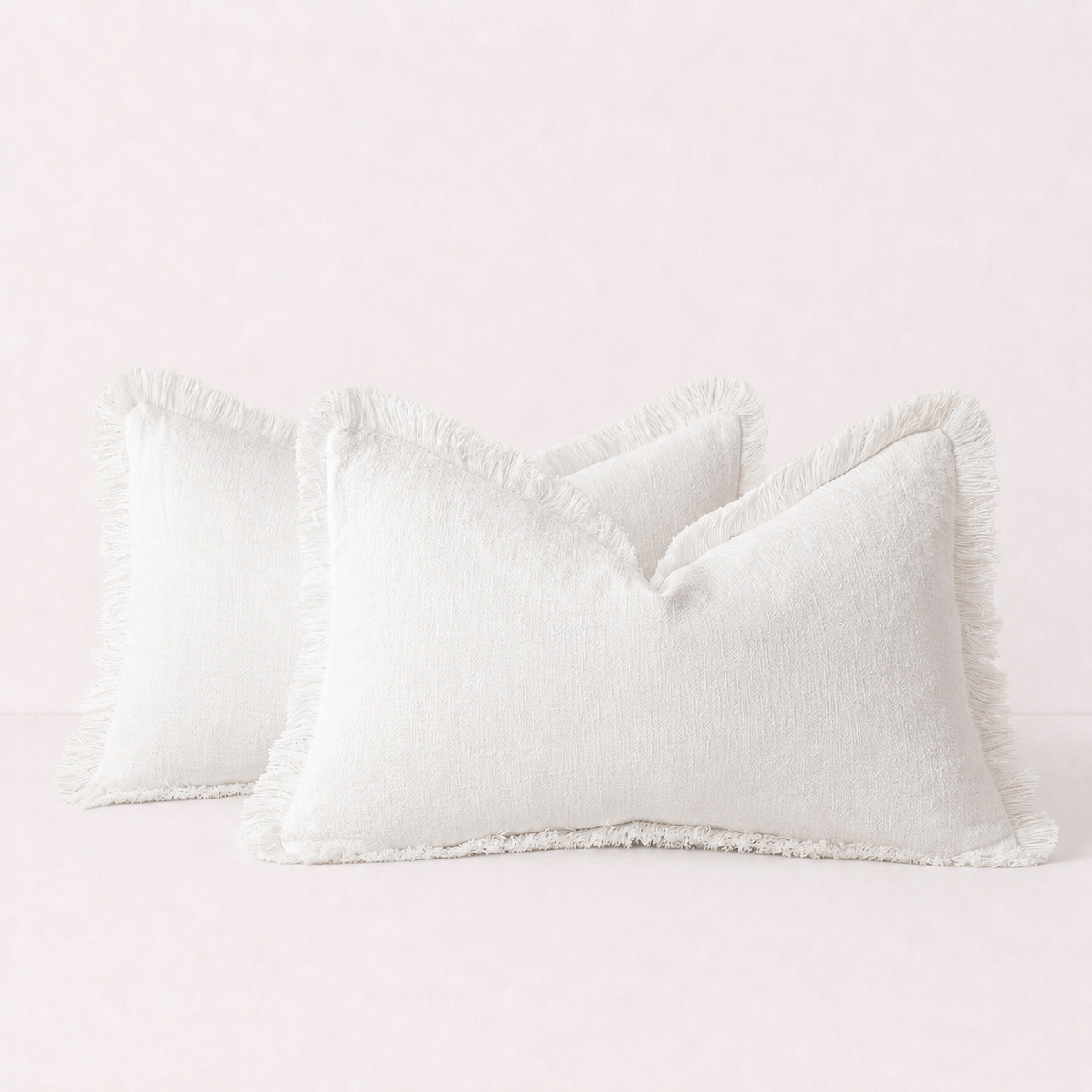 Soft Tassel Throw Pillow Cover- White