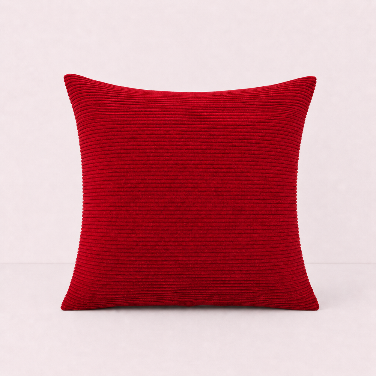 Textured Corduroy Throw Pillow Cover - Red