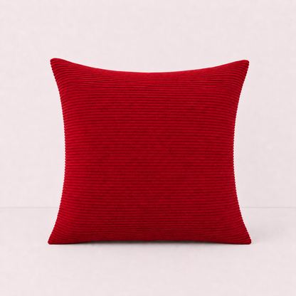 Textured Corduroy Throw Pillow Cover - Red