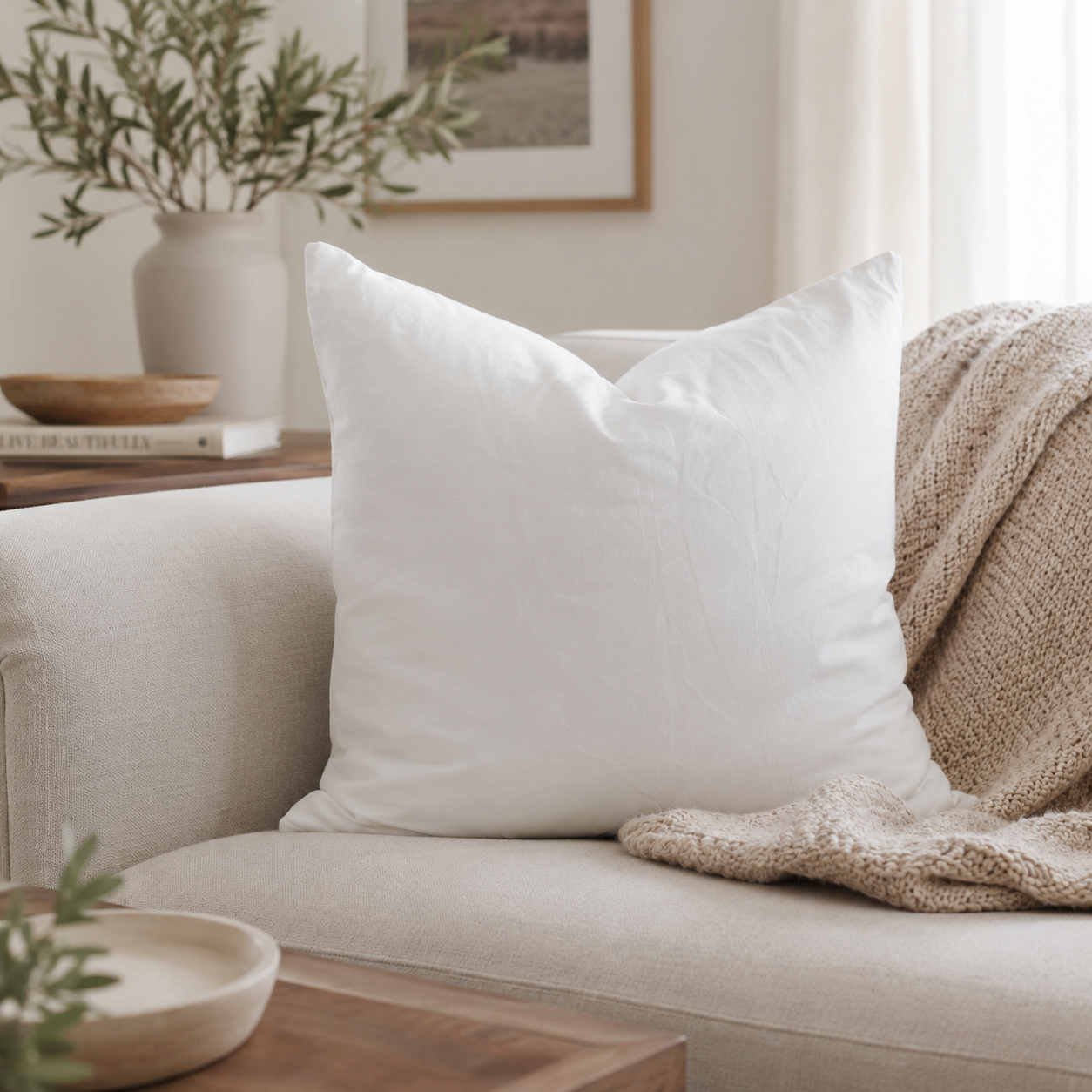 Faux Feather 55×55 Cushion Insert