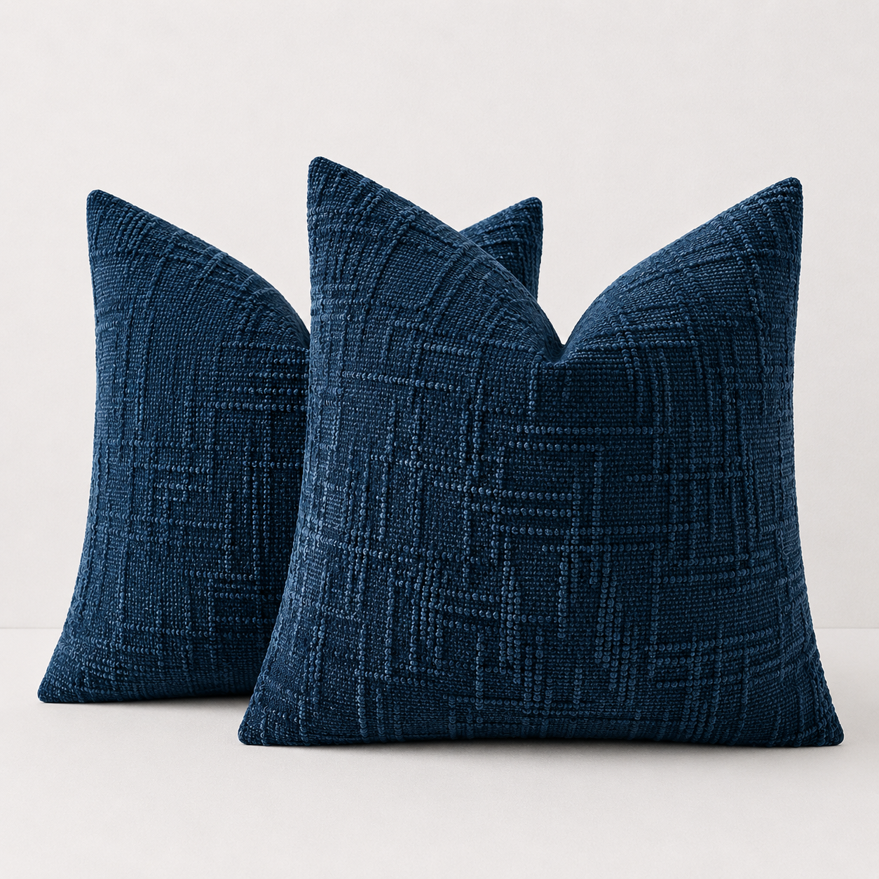 Thick Textured Slubby Couch Pillow Covers - Navy