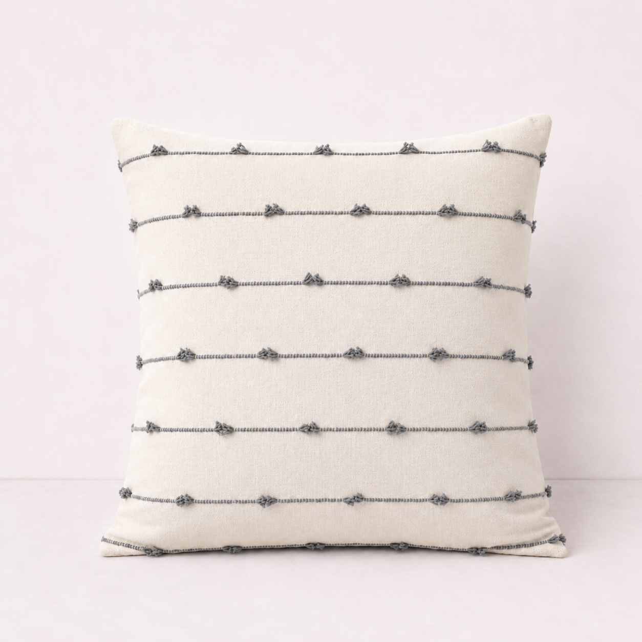 Striped Home Decor Pillow Cover - Grey
