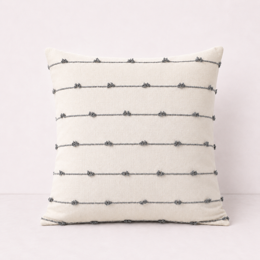 Striped Home Decor Pillow Cover - Grey