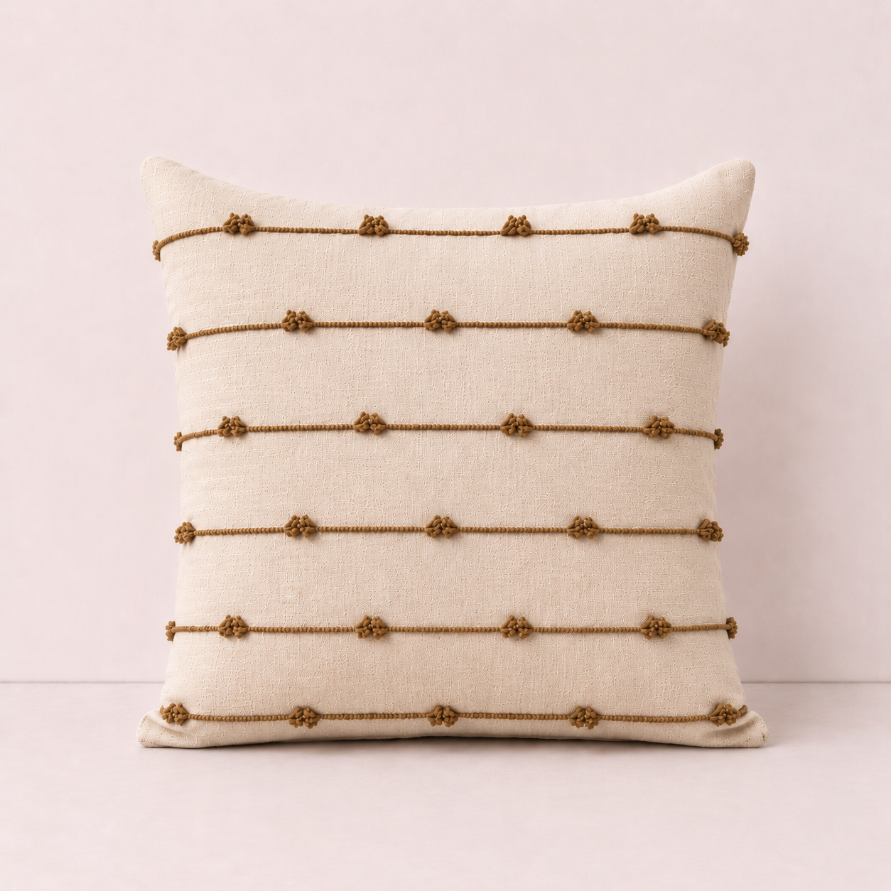 Striped Home Decor Pillow Cover - Brown
