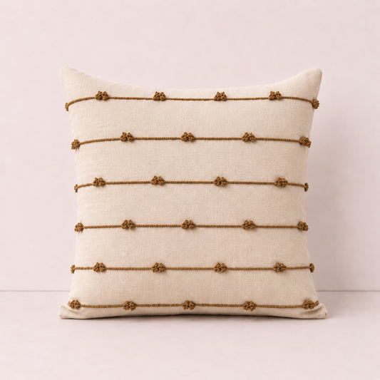 Striped Home Decor Pillow Cover - Brown