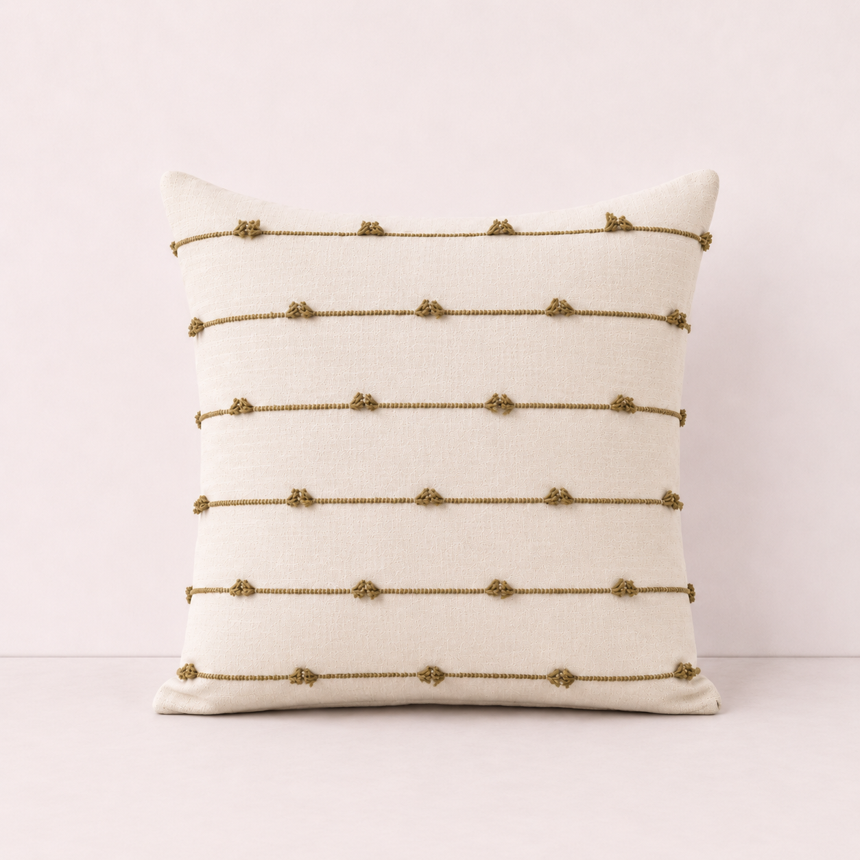 Striped Home Decor Pillow Cover - Khaki