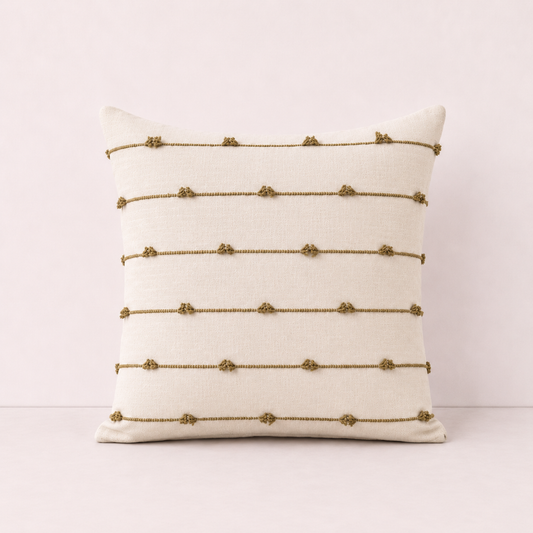 Striped Home Decor Pillow Cover - Khaki