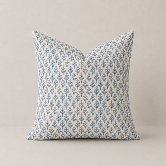 Farmhouse Style Accent Throw Pillow Cover - Blue