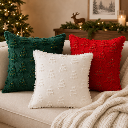 Spring Boho Corduroy Pillow Cover - White
