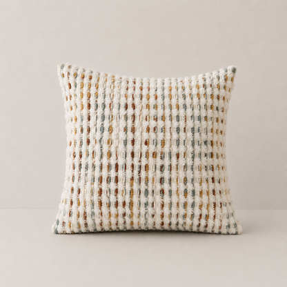 Boho Chenille Tufted Pillow Cover - Ivory