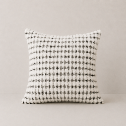 Boho Chenille Tufted Pillow Cover - Black