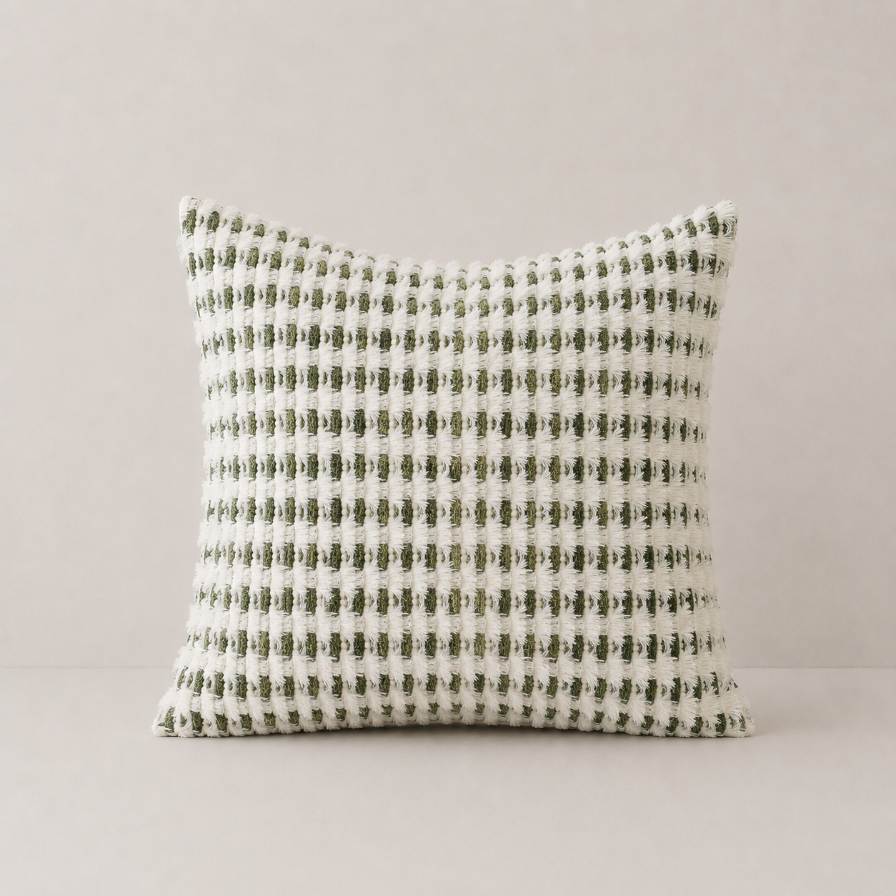 Boho Chenille Tufted Pillow Cover- Green