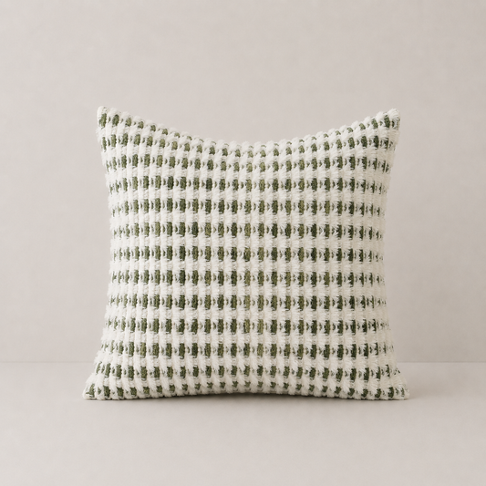 Boho Chenille Tufted Pillow Cover- Green