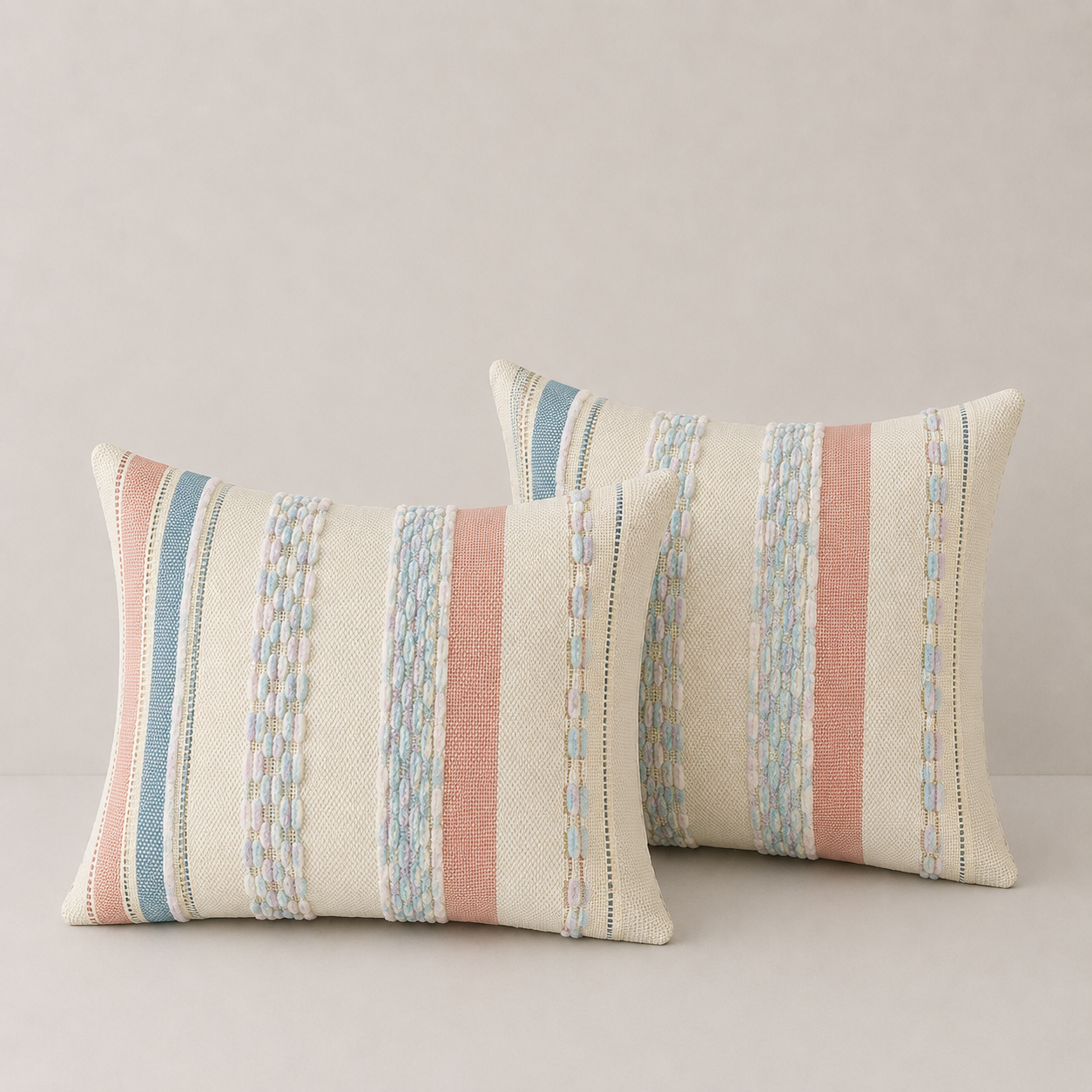 Textured Boho Chenille Pillow Cover - Pink