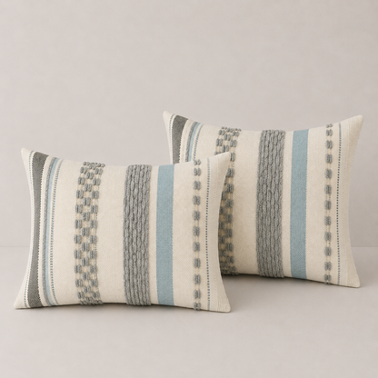 Textured Boho Chenille Pillow Cover- Grey