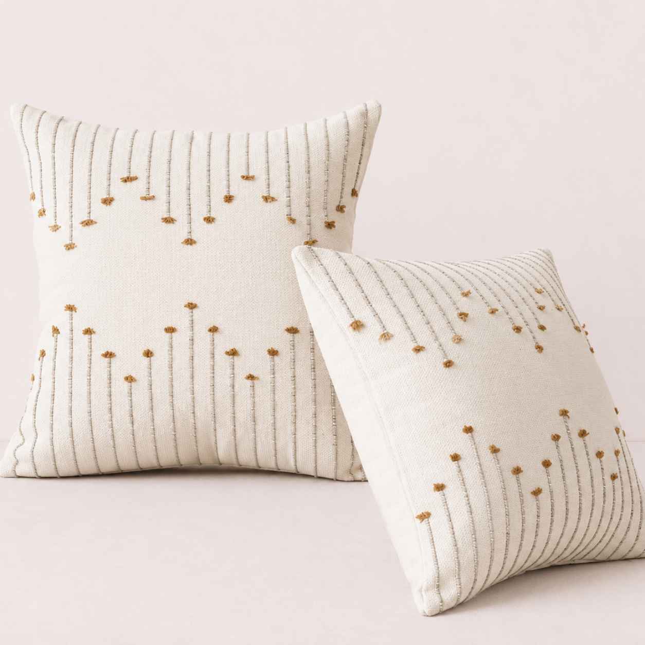 Chic Farmhouse Pillow Cover Modern Cushion -  Brown