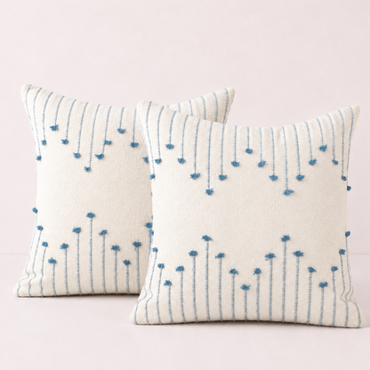 Chic Farmhouse Pillow Cover Modern Cushion - Blue