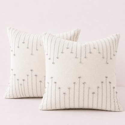 Chic Farmhouse Pillow Cover Modern Cushion - Grey