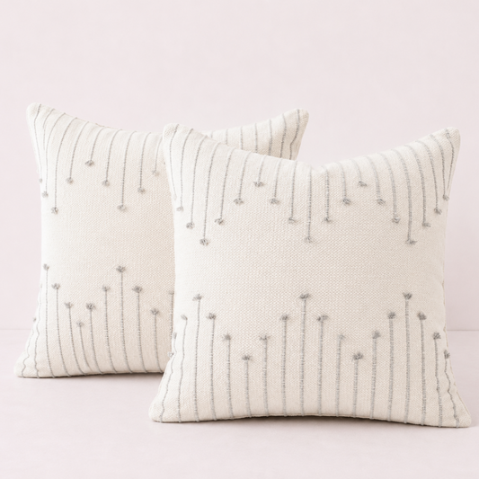 Chic Farmhouse Pillow Cover Modern Cushion - Grey