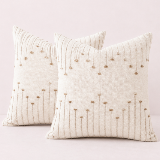 Chic Farmhouse Pillow Cover Modern Cushion - Khaki