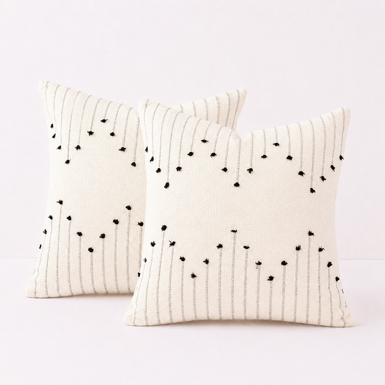 Chic Farmhouse Pillow Cover Modern Cushion - Black