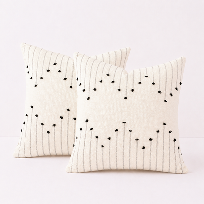 Chic Farmhouse Pillow Cover Modern Cushion - Black