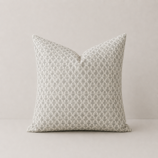 Farmhouse Style Accent Throw Pillow Cover - Light Grey