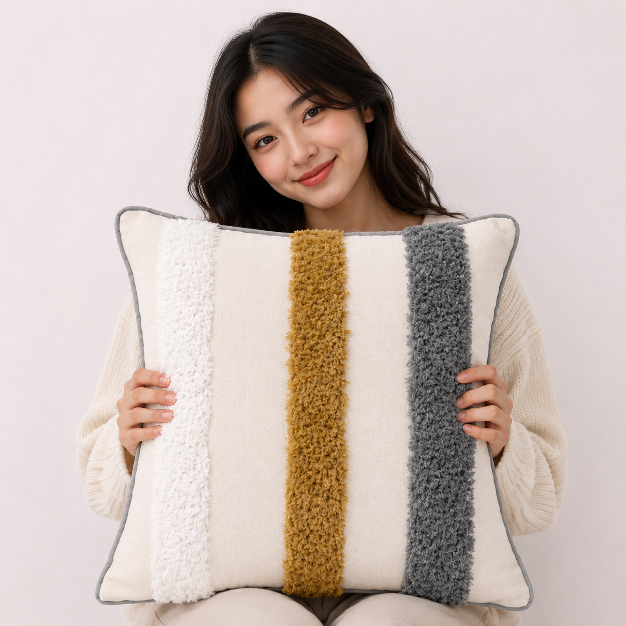 Chic Bohemian Throw Pillow Cover - Boho Stripe