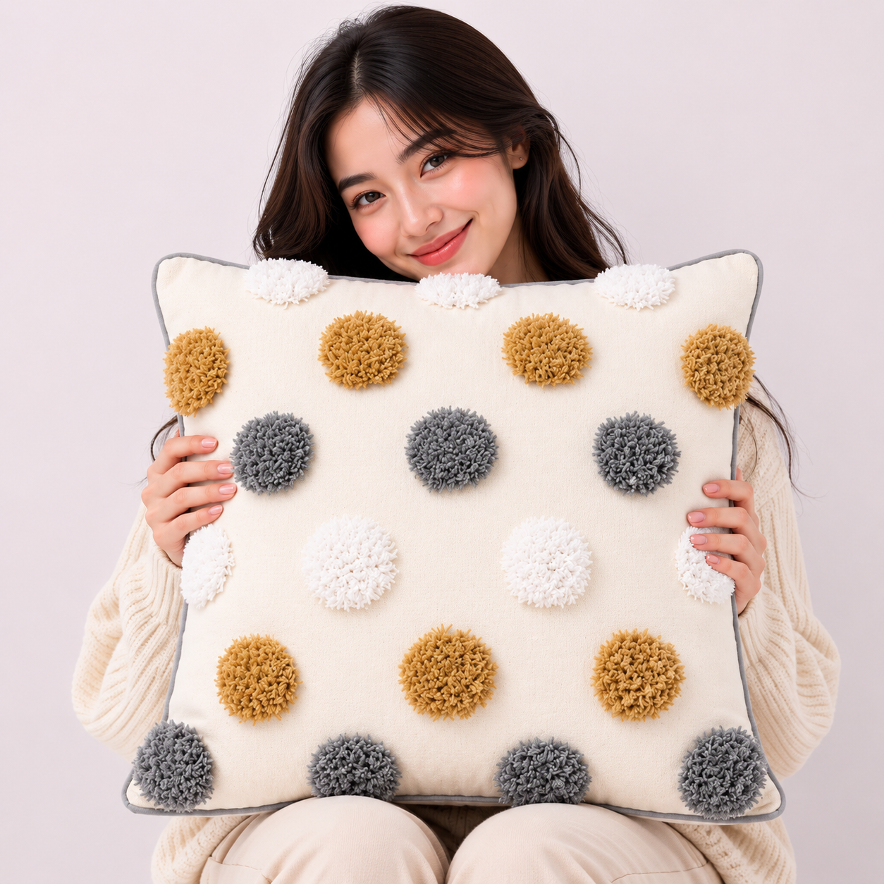 Chic Bohemian Throw Pillow Cover - Boho Tufted