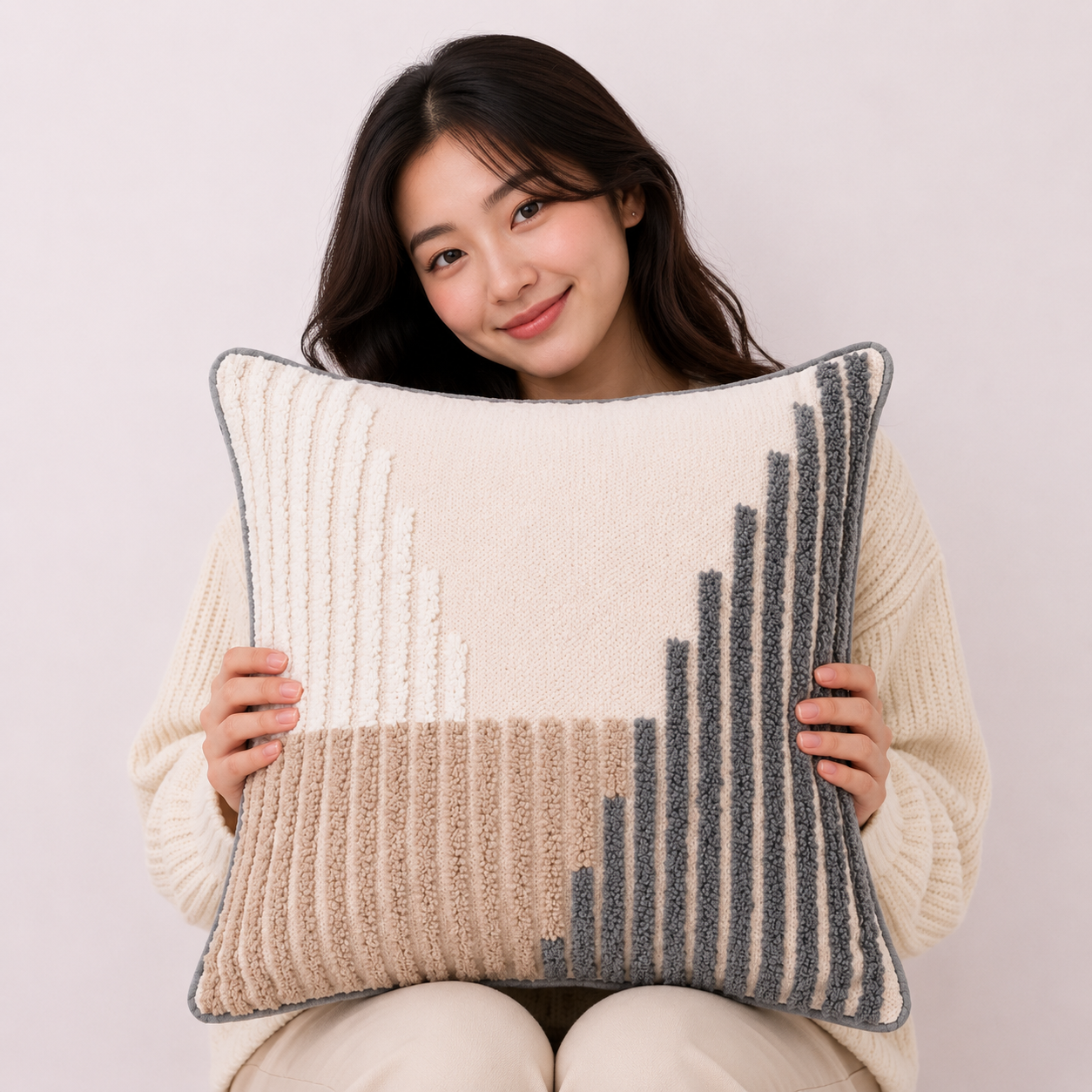 Chic Bohemian Throw Pillow Cover - Abstract Wave