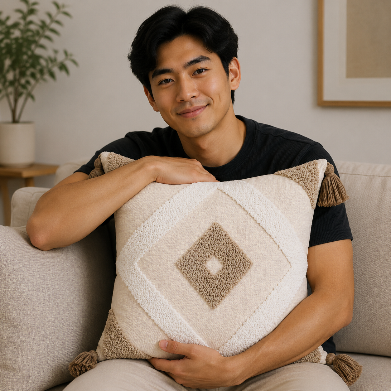 Chic Bohemian Throw Pillow Cover - Boho Diamond