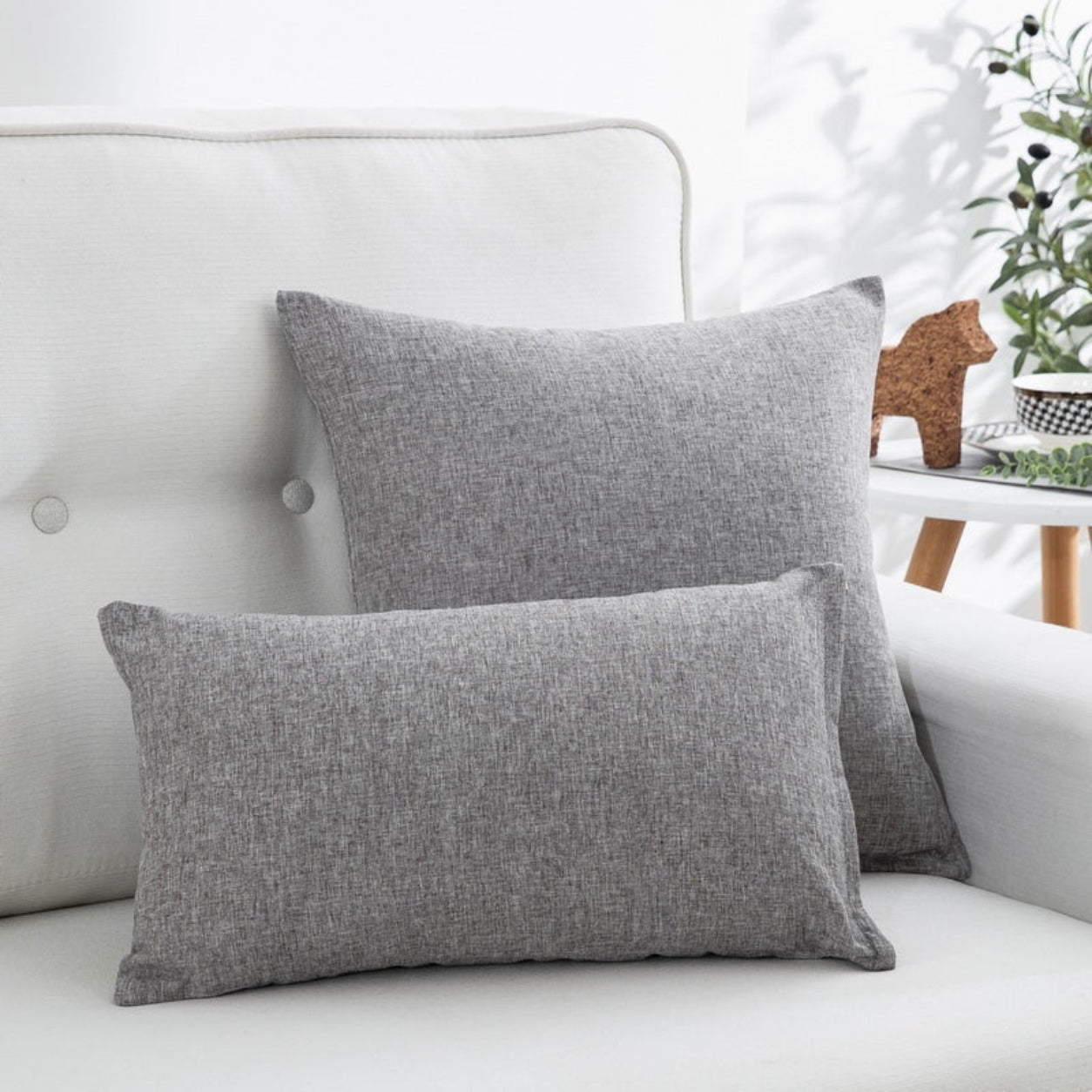 Throw Pillow Cover Living Room Accent - Light Grey