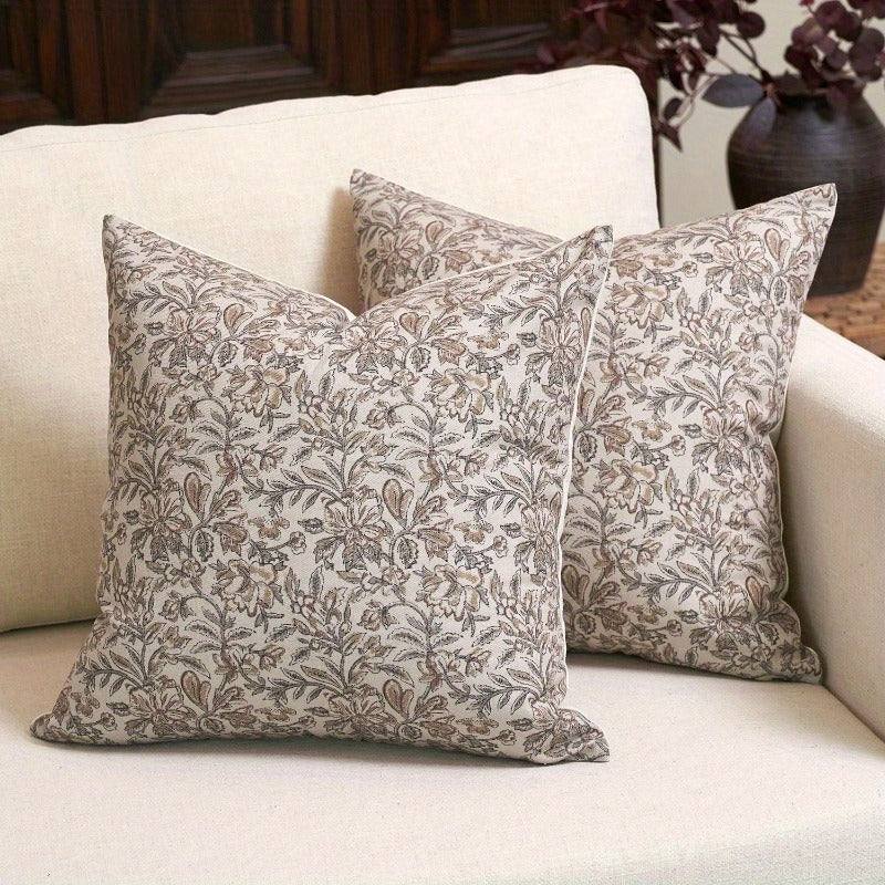 Vintage Floral Throw Pillow Cover