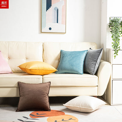 Soft Velvet Sofa Pillow Cover - Black