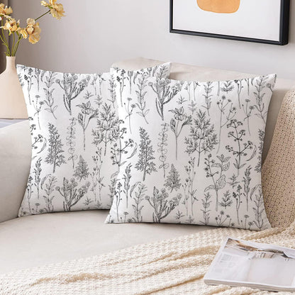 Rustic Botanical Throw Pillow Cover