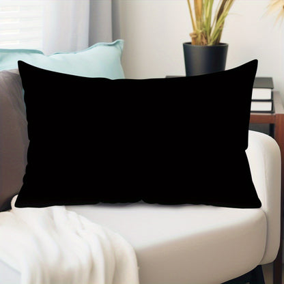 Solid Color Throw Pillow Cover Velvet - Black