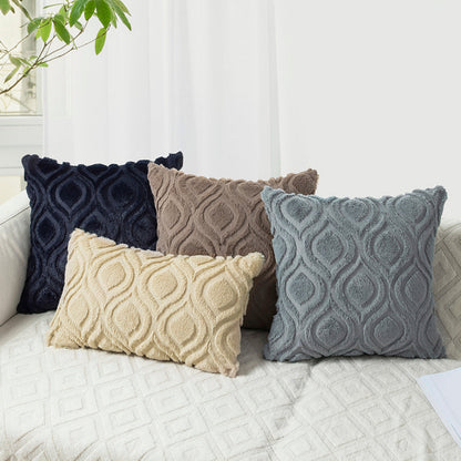 Geometric Quilted Pillow Covers- Ivory