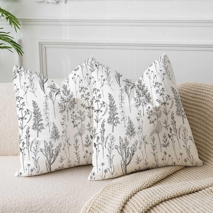 Rustic Botanical Throw Pillow Cover