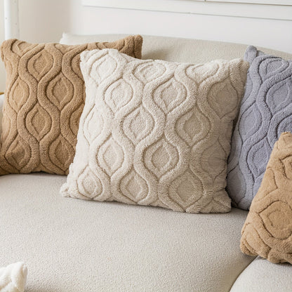 Boho Abstract Throw Pillow Covers -  Brown