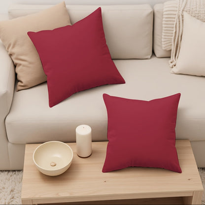 Soft Decorative Throw Pillow Cover Set - Plum Red