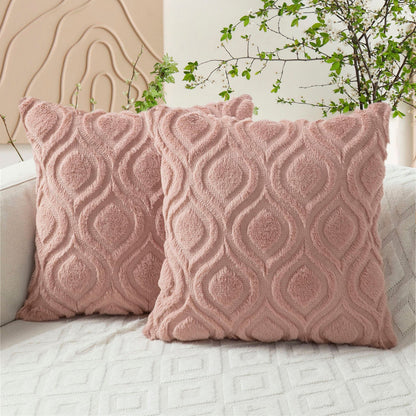 Geometric Quilted Pillow Covers- Pink