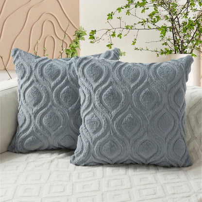 Geometric Quilted Pillow Covers- Grey