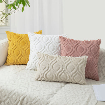 Geometric Quilted Pillow Covers- Ivory