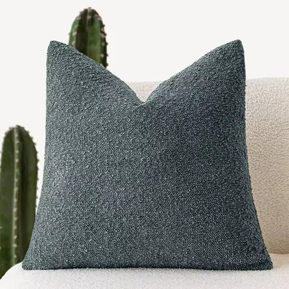 Soft Tufted Tassel Pillow Cover - Blue Grey