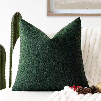Soft Tufted Tassel Pillow Cover - Green